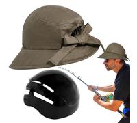 Casco De Bicicleta Mujer Adulto - Casco de Bicicleta en Forma de Sombrero - Ancho Bordes Ligero Extraíble Anti-Viento Para Senderismo Camping Deporte Diario
