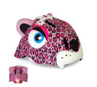 Casco de Bicicleta para niño Crazy Safety | Casco de Bici para niño de 2 a 7 años para Skate, Bicicleta, Patinete, monopatin| Casco de Animal 3D Ligero y Ajustable 49-55 cm (Leopardo Rosa)