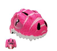 Casco de Bicicleta para niño Crazy Safety | Casco de Bici para niño de 2 a 7 años para Skate, Bicicleta, Patinete, monopatin| Casco de Animal 3D Ligero y Ajustable 49-55 cm (Dragon Rosa)