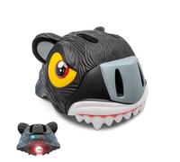 Casco de Bicicleta para niño Crazy Safety | Casco de Bici para niño de 2 a 7 años para Skate, Bicicleta, Patinete, monopatin| Casco de Animal 3D Ligero y Ajustable 49-55 cm (Pantera Negra)