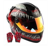 Casco De Bicicleta Para Niños Con Guantes, Para Patinete, Motocicleta, ATV Y Cuatriciclo Aprobado Por El DOT, Apto Para Edades De 3 A 13 Años. 6,L/(51~62cm)