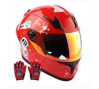 Casco De Bicicleta Para Niños Con Guantes, Para Patinete, Motocicleta, ATV Y Cuatriciclo Aprobado Por El DOT, Apto Para Edades De 3 A 13 Años. 3,L/(51~62cm)