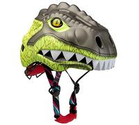 Casco de bicicleta para niños con luz LED | Bonito casco de seguridad de dinosaurio 3D para niñas, niños de 3 a 8 años | Casco infantil transpirable ajustable para bicicleta, monopatín, scooter, verde