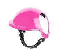 Casco de bicicleta para perro rosa con cinturón ajustable, sombrero de seguridad ligero para mascotas con agujeros para las orejas para perros pequeños, medianos y grandes, equitación, senderismo
