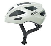 ABUS Casco de ciclismo de carretera Macator - casco de ciclismo deportivo para principiantes - también para usuarios con coleta - para hombres y mujeres - blanco brillante, talla M