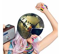 Casco De Bola De Discoteca, Sombrero De Bola De Discoteca Con Visera Retráctil, Espejo Brillante, Cascos De Bola De Discoteca, Disfraz De Discoteca Punk Para Accesorios De Bar, Fiesta De Club De DJ