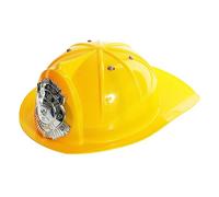 Casco de bombero amarillo para adultos, casco de plástico amarillo, insignia plateada de "rescate de bomberos" en la parte delantera, perfecto para despedidas de soltero o despedida de soltera,