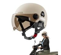 Casco de Cara Abierta - Capier Duro para Moto Adulto | Casco de Moto | Protección Multi-Sport Motocicletas de Seguridad Hat de Seguridad con Sun Visor Cruiser Scooter MotoCycles medio Hatt para