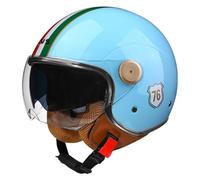 Casco de Cara Abierta Medio Casco de Moto Casco de Moto Jet 3/4 con Visera Retro Estilo Vintage Vespa Jet Casco para Hombres Mujeres Adultos Moto Casco de Choque Aprobado Dot/ECE I,M=57-58CM