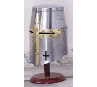 Casco de Centurión Templar Crusader de tamaño completo con soporte de madera