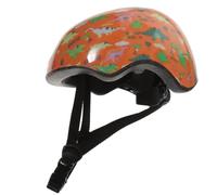 Casco de Ciclismo, Protector Ventilación y Ajuste | PVC y Eps, Color Naranja Patrón de Dinosaurio, para Patinete, Skateboard, Patines y Entrenamiento