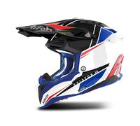 Airoh Aviator 3 Push Casco de motocross, rojo-azul, tamaño S para Hombres