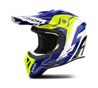 Airoh Aviator Ace 2 Ground Casco de motocross, blanco-azul-amarillo, tamaño L para Hombres