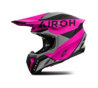 Airoh Twist 3 King Casco de motocross, negro-gris-rosa, tamaño M para Hombres