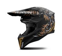 Casco de Cross Airoh Wraaap Cyborg Negro MateL Negro Mate