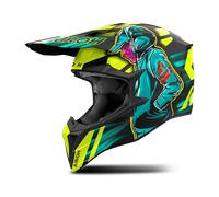 Airoh Wraaap Cyber Casco de motocross, amarillo/azul, Talla XXL (63)