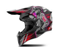 Airoh Casco de motocross Wraaap Cyber Negro/Gris/Rojo Talla L para Hombres