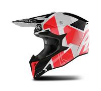 Airoh Wraap Raze Casco de motocross, blanco-rojo, tamaño 2XL