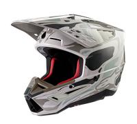 Alpinestars S-M5 Mineral, casco de motocross S male Mate Gris Claro/Negro/Verde Claro