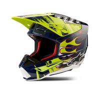 Alpinestars S-M5 Rash, casco de motocross XS male Azul Oscuro/Amarillo Neón/Blanco
