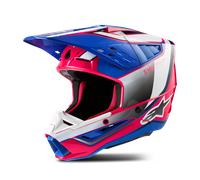 Alpinestars S-M5 Sail 2024 Casco de motocross, blanco/rosa/azul, Talla S (55/56)