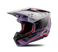 Alpinestars S-M5 Sail, casco de motocross S male Negro/Lila/Plata/Fucsia