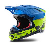 Casco de Cross Alpinestars Supertech M8 Mips® Radium Amarillo Flúor/Aguamarina/Azul MarinoXXL Amarillo Flúor,Aguamarina,Azul Marino