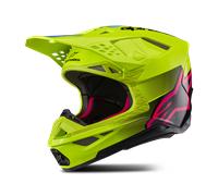 Alpinestars Casco de motocross Supertech S-M10 Unite XXL para hombre Amarillo neón/Negro/Fucsia