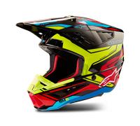 Alpinestars S-M5 Action 2 2024 Casco de motocross, negro-rojo-amarillo, tamaño L para Hombres