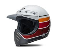 Bell Moto-3 RSD Saddleback, casco cruzado M male Blanco/Negro/Rojo Oscuro/Naranja