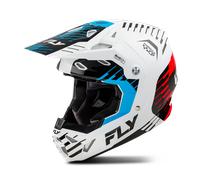 Casco de Cross FLY Racing Formula CP Slice Blanco/Rojo/CianL Blanco,Rojo,Cian