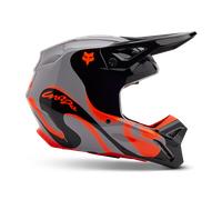 FOX V1 Emotion Casco de motocross, negro-gris-naranja, tamaño M para Hombres