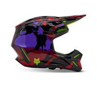 Fox Racing Fox V3 Throttle Yellow M Helmet Casco, Unisex, Amarillo Fluorescente, Medium
