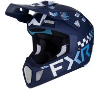 FXR Clutch Gladiator 2024 Casco de motocross, blanco-azul, tamaño S para Hombres