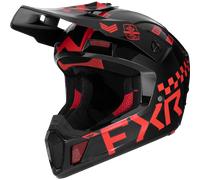 FXR Clutch Gladiator 2024 Casco de motocross, negro-rojo, tamaño L para Hombres
