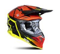 §Casco de Cross Just1 J39 Poseidon Negro-Amarillo Fluo-Rojo§