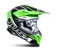 Just1 J39 Thruster Casco de motocross, negro-blanco-verde, tamaño M