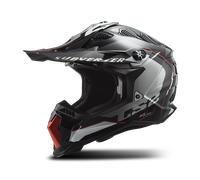 LS2 MX700 Subverter Evo II Arched Casco de motocross, negro-plata, tamaño XS para Hombres