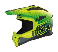 LS2 MX708 Fast II Duck Casco de motocross, verde, tamaño L