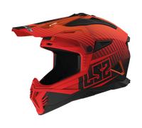 LS2 MX708 Fast II Duck Casco de motocross, rojo, tamaño M para Hombres