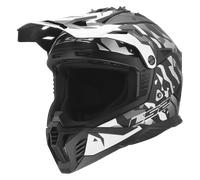 LS2 MX708 Fast II Grotesk Casco de motocross, negro/gris, Talla S (55/56)