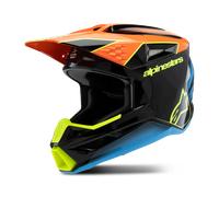 Alpinestars SM3 Fray Casco de motocross juvenil, negro-azul-amarillo, tamaño S