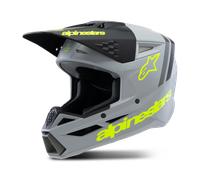 Alpinestars SM3 Radium Casco de motocross juvenil, gris-amarillo, tamaño M