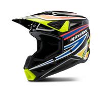 Alpinestars SM3 Wurx Casco de motocross juvenil, negro-rojo-amarillo, tamaño S para Hombres