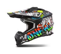 O'NEAL | Casco Motocross | MX Enduro | Carcasa ABS, Norma de Seguridad ECE 22.06, Ventilaciones para una refrigeración óptima | Casco 2SRS Rancid V.24 | Adulto | Negro Blanco | Talla XXL