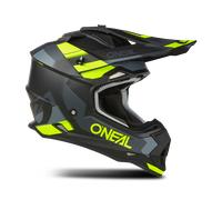 O'NEAL | Casco de Motocross | MX | Norma de seguridad ECE 22.06, aberturas de ventilación para una refrigeración óptima | Casco 2SRS SPYDE V.23 | Adulto | Negro Gris Amarillo Neón | Talla L (59/60 cm)