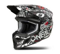 ONeal 3SRS Attack, casco de motocross S female Mate Negro/Blanco/Rojo/Gris