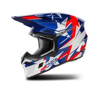 Oneal 3SRS Ride Casco de motocross, blanco-rojo-azul, tamaño M