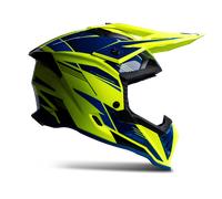 Casco de Cross Raven Morphous Brillante Flúor Amarillo/AzulL Brillante Flúor Amarillo,Azul