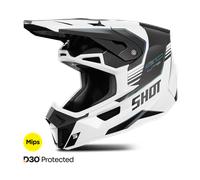Shot Lite S10 Mips Casco de motocross, Negro/Blanco, Talla S (55/56)